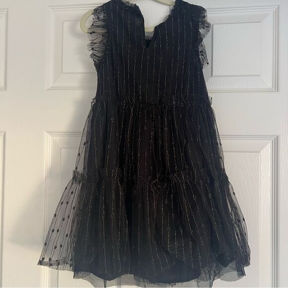 Cat & Jack Metallic Thread Party Black Dress Girls 6/6X EUC - Picture 5 of 7